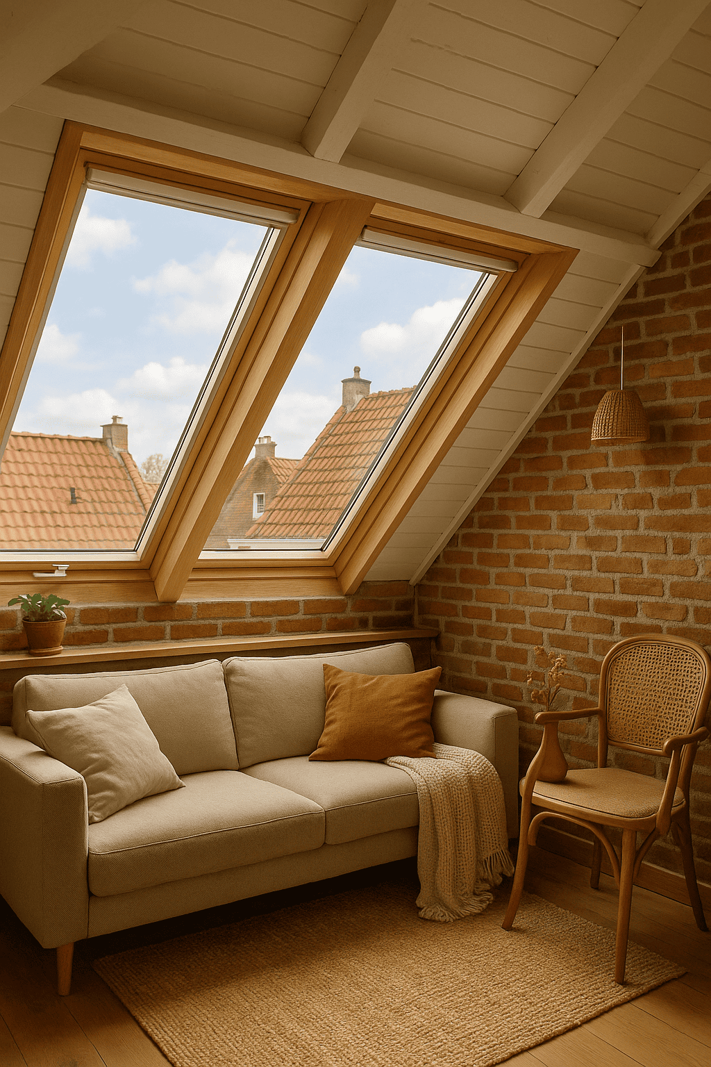 Voorbeeld van een geplaatst dakraam