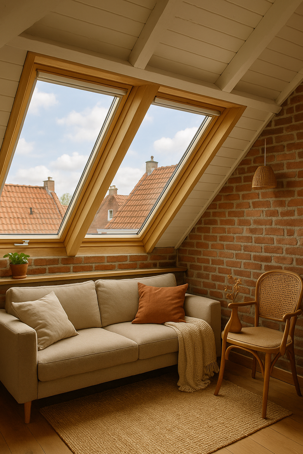 Voorbeeld van een geplaatst dakraam